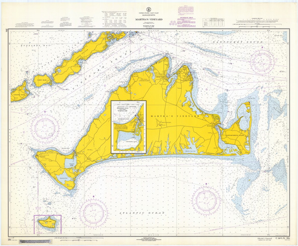 Martha's Vineyard 1967 Old Map Nautical Chart AC Harbors 2 264 - Massachusetts