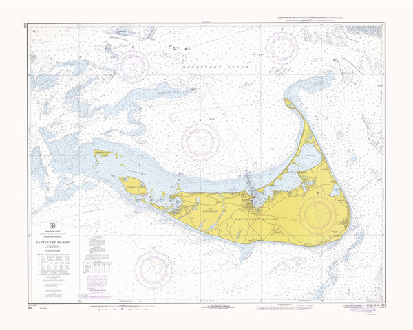 Nantucket Island 1968 Old Map Nautical Chart AC Harbors 2 265 - Massachusetts