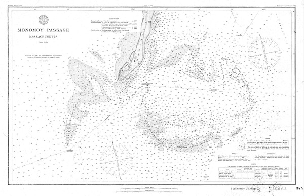 Monomoy Passage 1890 Old Map Nautical Chart AC Harbors 2 344 - Massachusetts