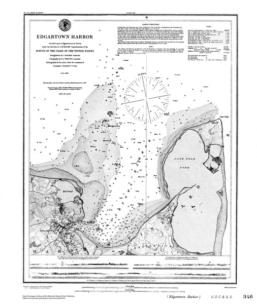 Edgartown Harbor 1883 Old Map Nautical Chart AC Harbors 2 346 - Massachusetts