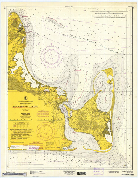 Edgartown Harbor 1961 Custom Old Map Nautical Chart AC Harbors 2 346 - Massachusetts