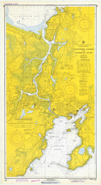 Gloucester Harbor and Annisquam River 1973 - Old Map Nautical Chart AC Harbors 1 233 - Massachusetts