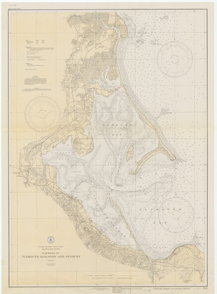 Plymouth, Kingston, and Duxbury Harbors 1932 - Old Map Nautical Chart AC Harbors 1 338 - Massachusetts