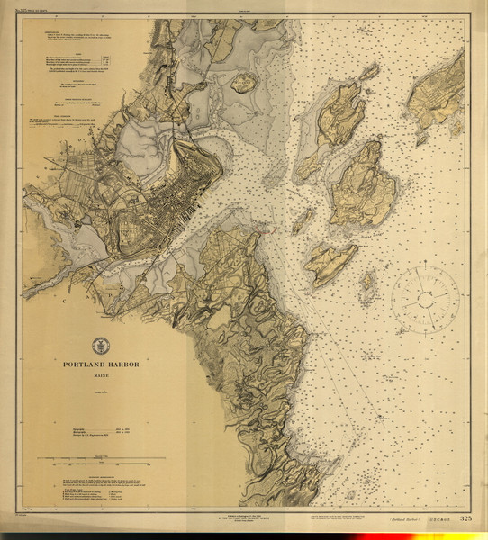 Portland Harbor 1924 - Old Map Nautical Chart AC Harbors 1 325 - Maine