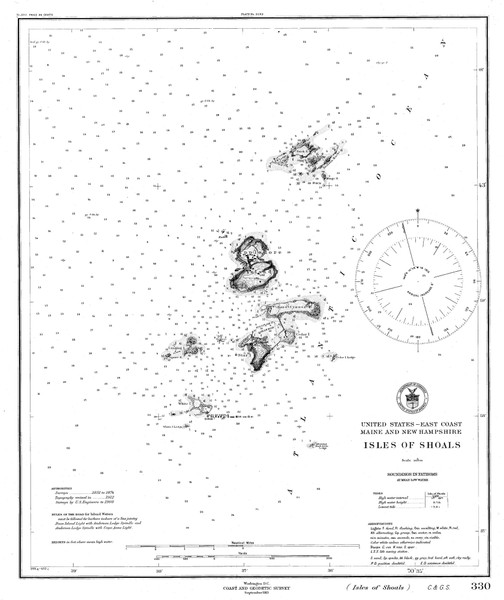 Isles of Shoals 1913 - Old Map Nautical Chart AC Harbors 1 330 - Maine