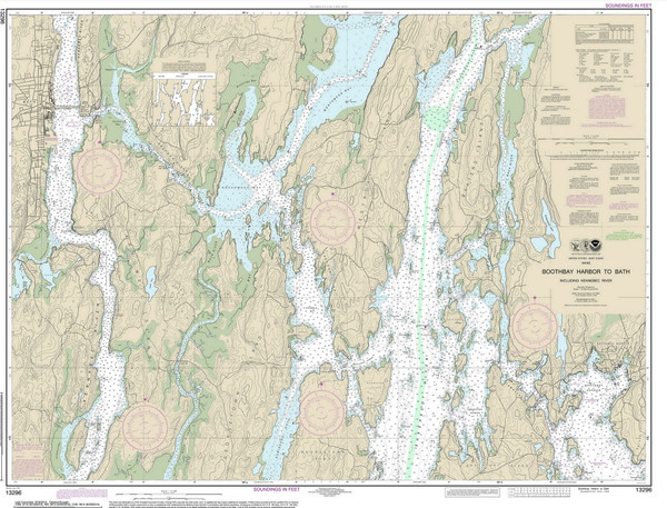 Boothbay Harbor to Bath 2014 Old Map Nautical Chart AC Harbors 2 230 - Maine