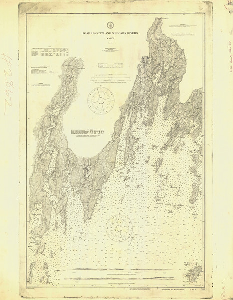 Damariscotta and Medomak Rivers 1916 Old Map Nautical Chart AC Harbors 2 313 - Maine