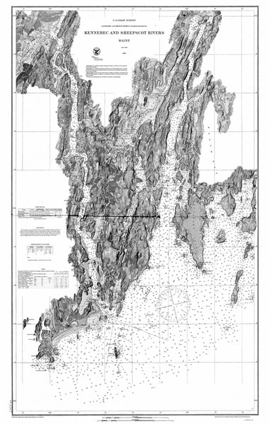 Kennebec and Sheepscot Rivers 1868 A Old Map Nautical Chart AC Harbors 2 314 - Maine