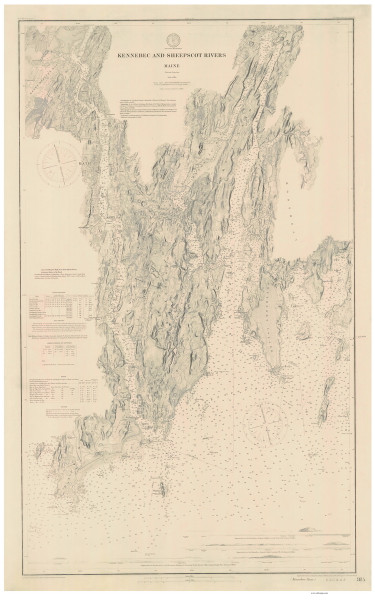 Kennebec and Sheepscot Rivers 1892 Old Map Nautical Chart AC Harbors 2 314 - Maine