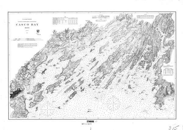Casco Bay 1870 B Old Map Nautical Chart AC Harbors 2 315 - Maine