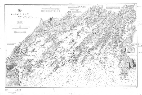 Casco Bay 1911 Old Map Nautical Chart AC Harbors 2 315 - Maine