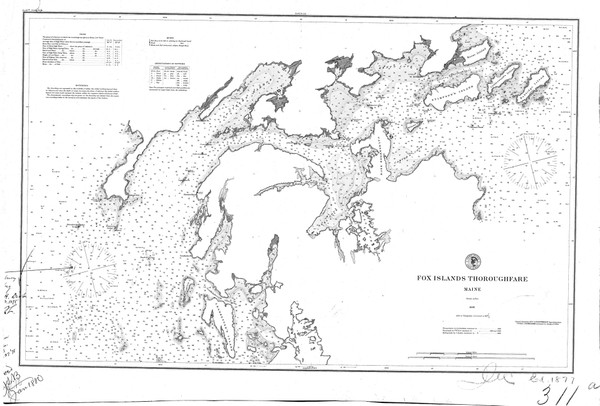 Fox Islands Thoroughfare 1877 - Old Map Nautical Chart AC Harbors 3 311A - Maine