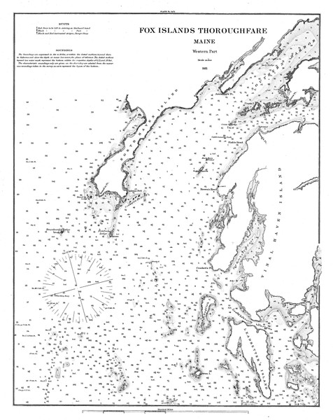 Fox Islands Thoroughfare 1881 B - Old Map Nautical Chart AC Harbors 3 311A - Maine