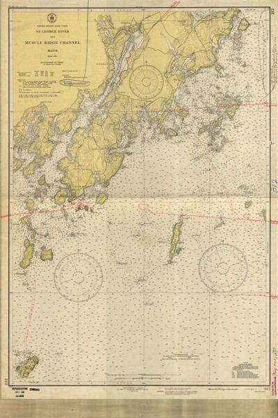 St. George River and Muscle Ridge Channel 1943 - Old Map Nautical Chart AC Harbors 3 312 - Maine