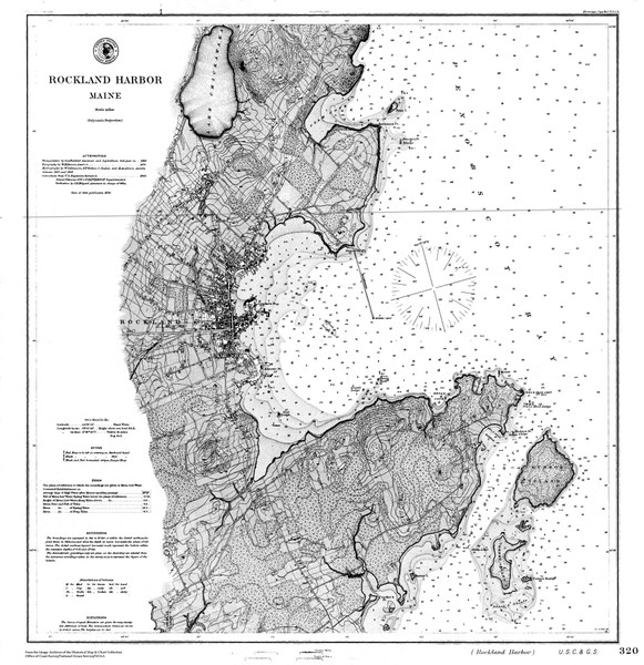 Rockland Harbor 1876 C - Old Map Nautical Chart AC Harbors 3 320 - Maine