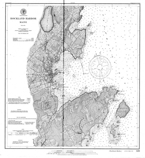 Rockland Harbor 1902 - Old Map Nautical Chart AC Harbors 3 320 - Maine