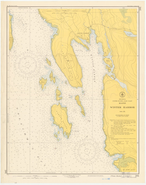 Winter Harbor 1949 - Old Map Nautical Chart AC Harbors 4 204 - Maine