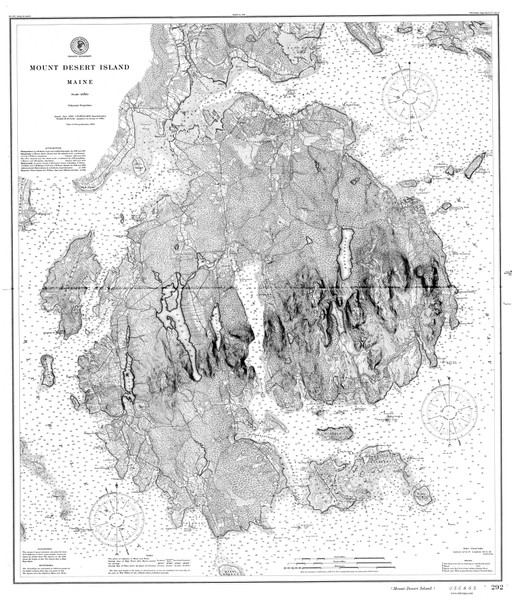 Mount Desert Island 1882 A - Old Map Nautical Chart AC Harbors 4 292 - Maine