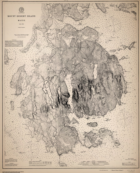 Mount Desert Island 1882 B - Old Map Nautical Chart AC Harbors 4 292 - Maine