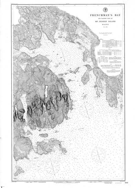 Frenchmans Bay and Eastern Part of Mount Desert Harbor 1891 - Old Map Nautical Chart AC Harbors 4 306 - Maine