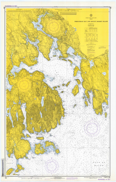 Frenchmans Bay and Eastern Part of Mount Desert Harbor 1972 - Old Map Nautical Chart AC Harbors 4 306 - Maine