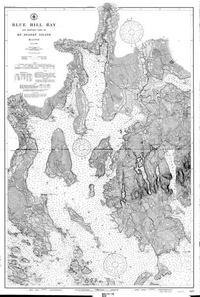 Blue Hill Bay 1906 A - Old Map Nautical Chart AC Harbors 4 307 - Maine
