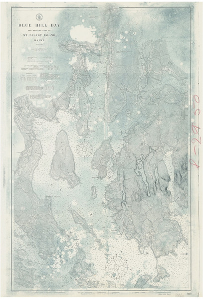 Blue Hill Bay 1906 B - Old Map Nautical Chart AC Harbors 4 307 - Maine