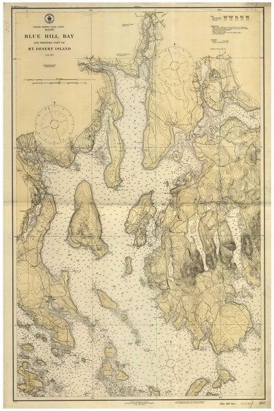 Blue Hill Bay 1926 - Old Map Nautical Chart AC Harbors 4 307 - Maine