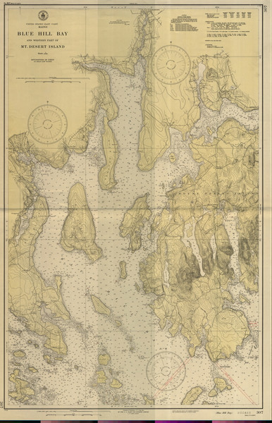 Blue Hill Bay 1943 - Old Map Nautical Chart AC Harbors 4 307 - Maine