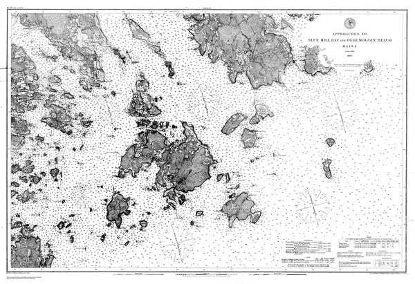 Blue Hill Bay and Eggemoggin Reach 1885 B - Old Map Nautical Chart AC Harbors 4 308 - Maine