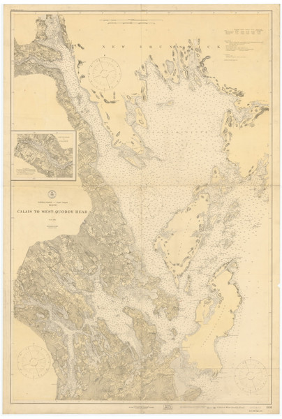 Calais to West Quoddy Head 1919 - Old Map Nautical Chart AC Harbors 5 801 - Maine