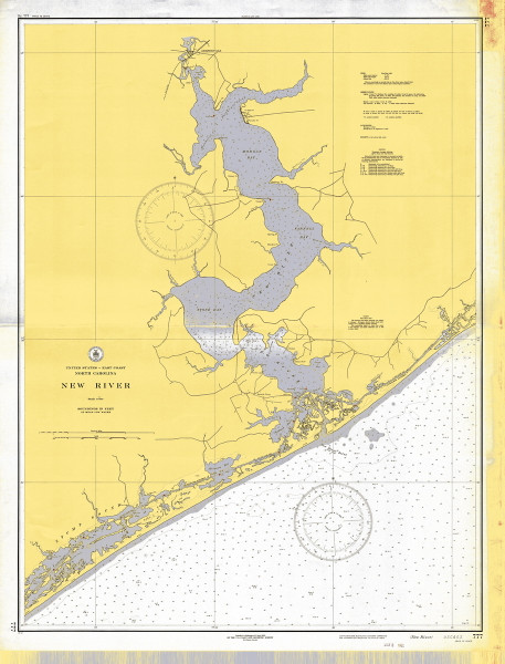 New River 1935 - Old Map Nautical Chart AC Harbors 777 - North Carolina New River 1935 - Old Map Nautical Chart AC Harbors 777 - North Carolina