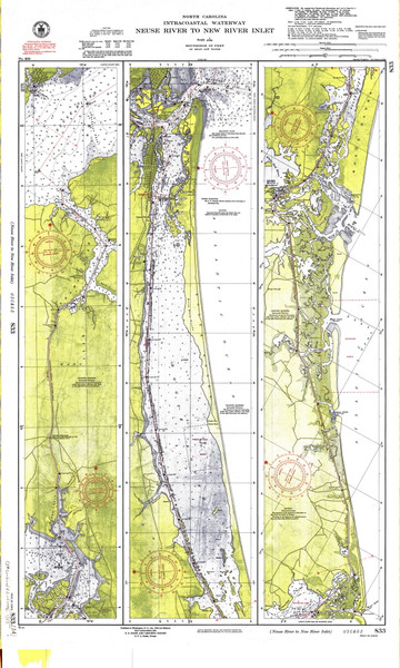 Neuse River to New River Inlet 1952 A - Old Map Nautical Chart AC Harbors 833 - North Carolina Neuse River to New River Inlet 1952 A - Old Map Nautical Chart AC Harbors 833 - North Carolina