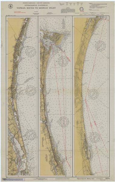 Topsail Sound to Midway Inlet 1933 - Old Map Nautical Chart AC Harbors 3254 - North Carolina Topsail Sound to Midway Inlet 1933 - Old Map Nautical Chart AC Harbors 3254 - North Carolina