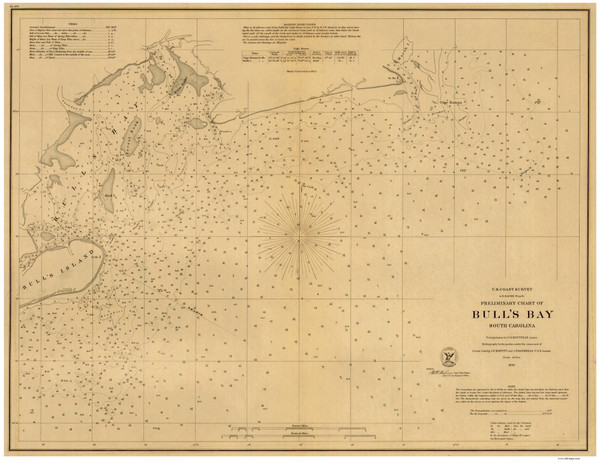 Bulls Bay 1959 - Old Map Nautical Chart AC Harbors 430 - South Carolina
