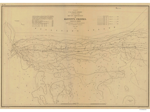 Maffitts Channel 1855 - Old Map Nautical Chart AC Harbors 437 - South Carolina Maffitts Channel 1855 - Old Map Nautical Chart AC Harbors 437 - South Carolina