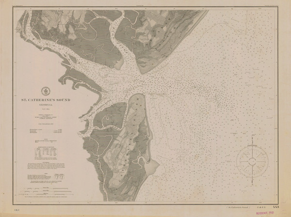 St. Catherines Sound 1905 - Old Map Nautical Chart AC Harbors 443 - Georgia