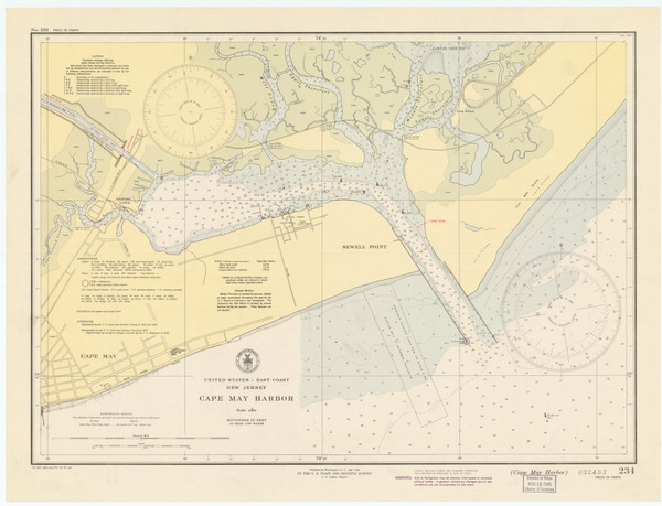 Cape May Harbor 1945 - Old Map Nautical Chart AC Harbors 234 - New Jersey