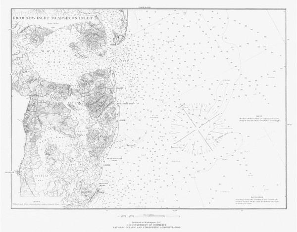 New Inlet to Absecon Inlet 1881 B - Old Map Nautical Chart AC Harbors 1592 - New Jersey