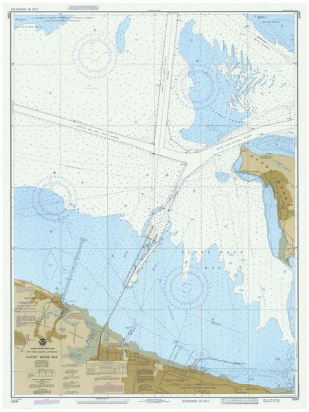Sandy Hook Bay 1986 - Old Map Nautical Chart AC Harbors 12330 - New Jersey