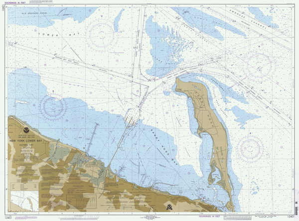 New York Lower Bay Southern Part 1995 - Old Map Nautical Chart AC Harbors 12401 - New Jersey
