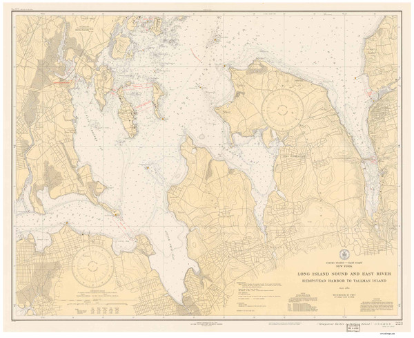 Hempstead Harbor to Tallman Island 1934 - Old Map Nautical Chart AC Harbors 223 - New York Hempstead Harbor to Tallman Island 1934 - Old Map Nautical Chart AC Harbors 223 - New York