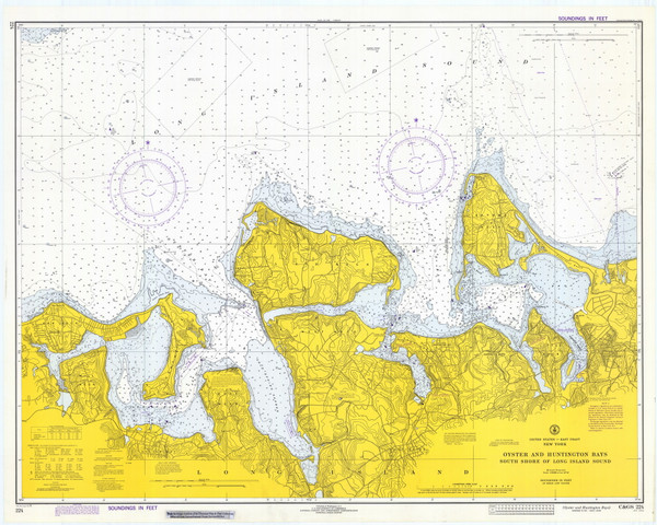 Oyster and Huntington Bays 1973 - Old Map Nautical Chart AC Harbors 224 - New York