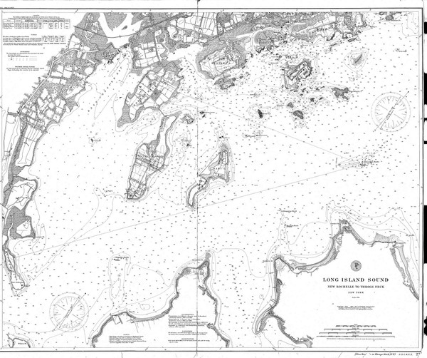 New Rochelle to Throgs Neck 1895 - Old Map Nautical Chart AC Harbors 272 - New York