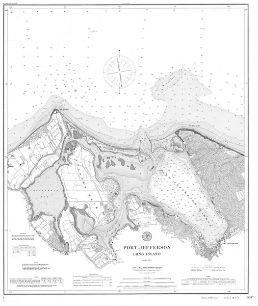 Port Jefferson 1895 A - Old Map Nautical Chart AC Harbors 361 - New York