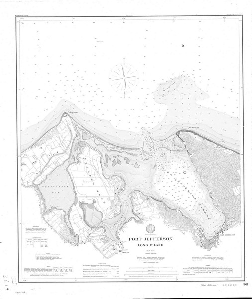 Port Jefferson 1895 C - Old Map Nautical Chart AC Harbors 361 - New York