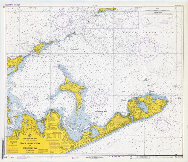 Block Island Sound and Gardiners Bay 1972 - Old Map Nautical Chart AC Harbors 362 - New York