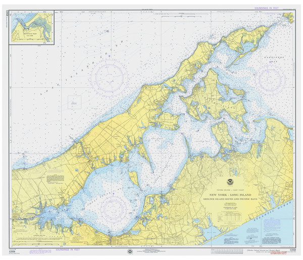 Shelter Island Sound and Peconic Bays 1976 - Old Map Nautical Chart AC Harbors 12358 - New York