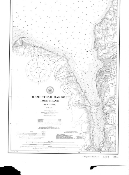 Hempstead Harbor 1911 - Old Map Nautical Chart AC Harbors 366 - New York