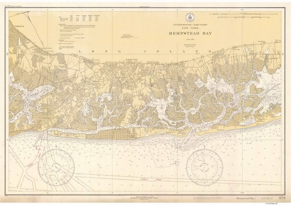 Hempstead Bay 1929 - Old Map Nautical Chart AC Harbors 579 - New York